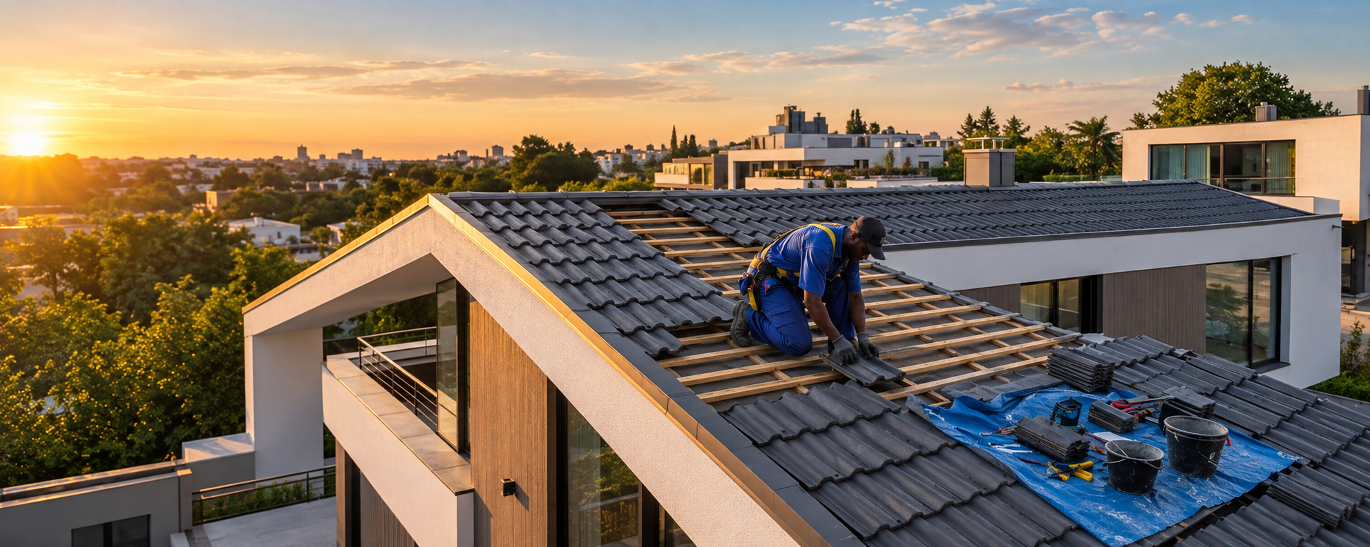 Tiled roof installation